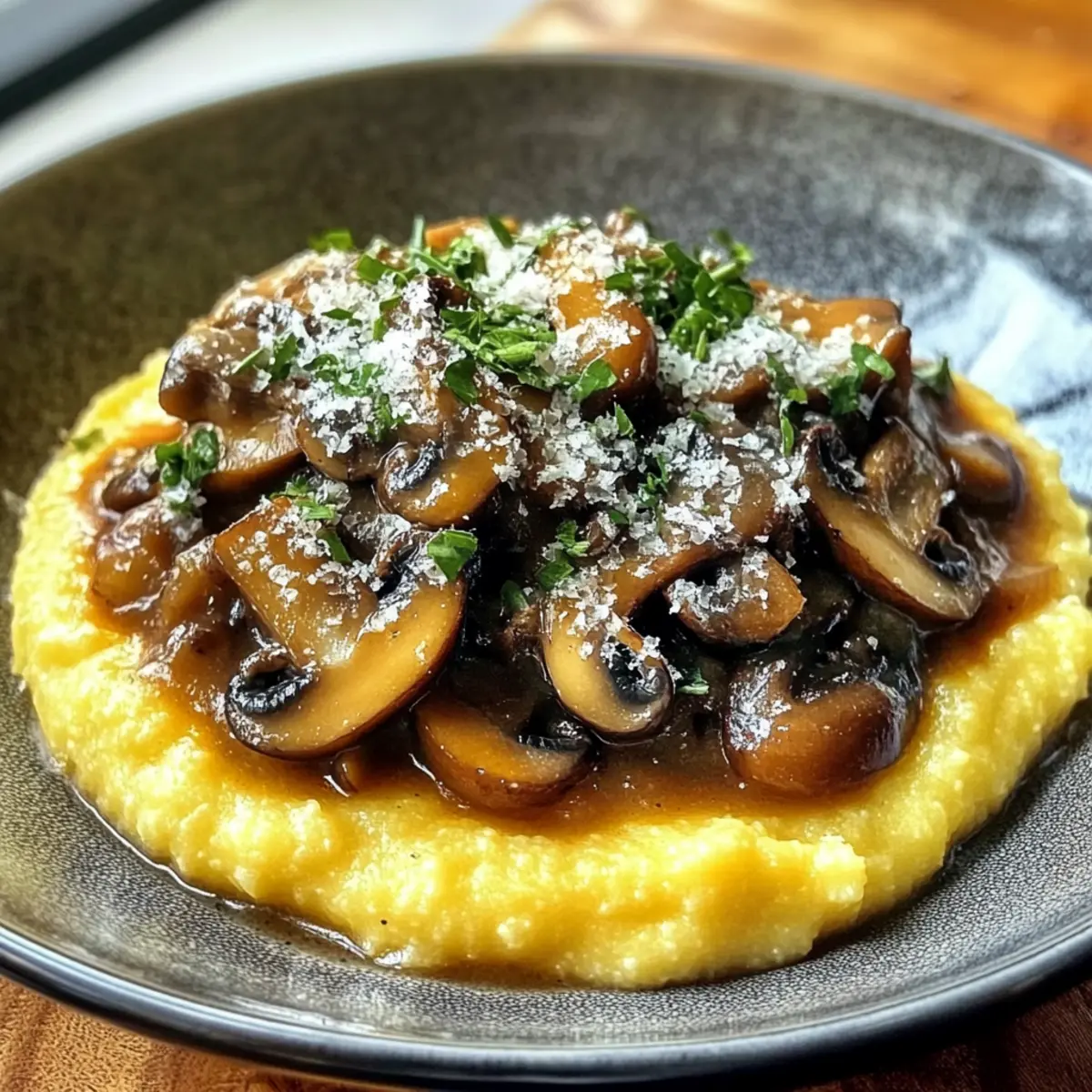 Pilzragout mit Parmesan-Polenta für jeden Tag
