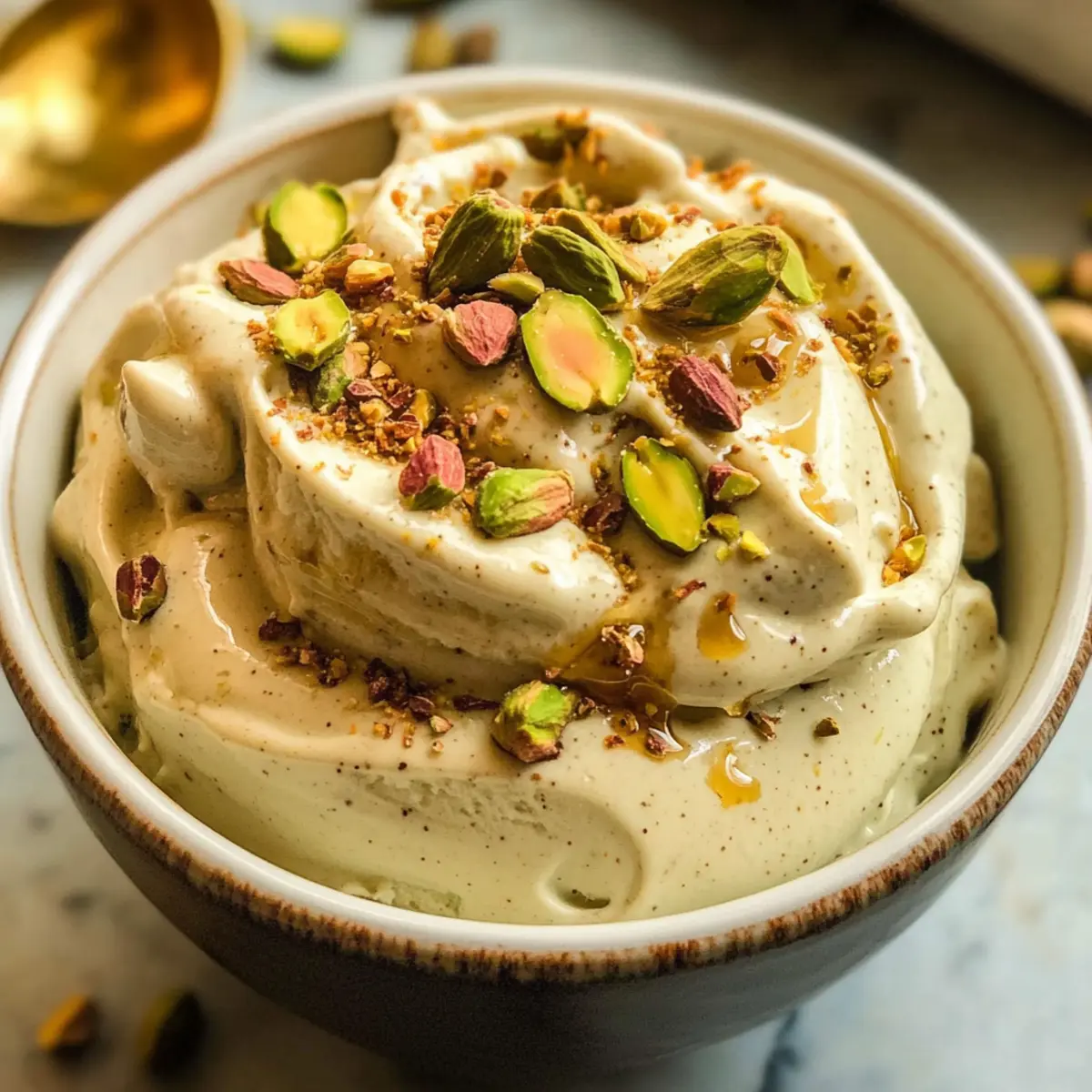 Pistazien-Kardamom-Eisjoghurt für Zuhause
