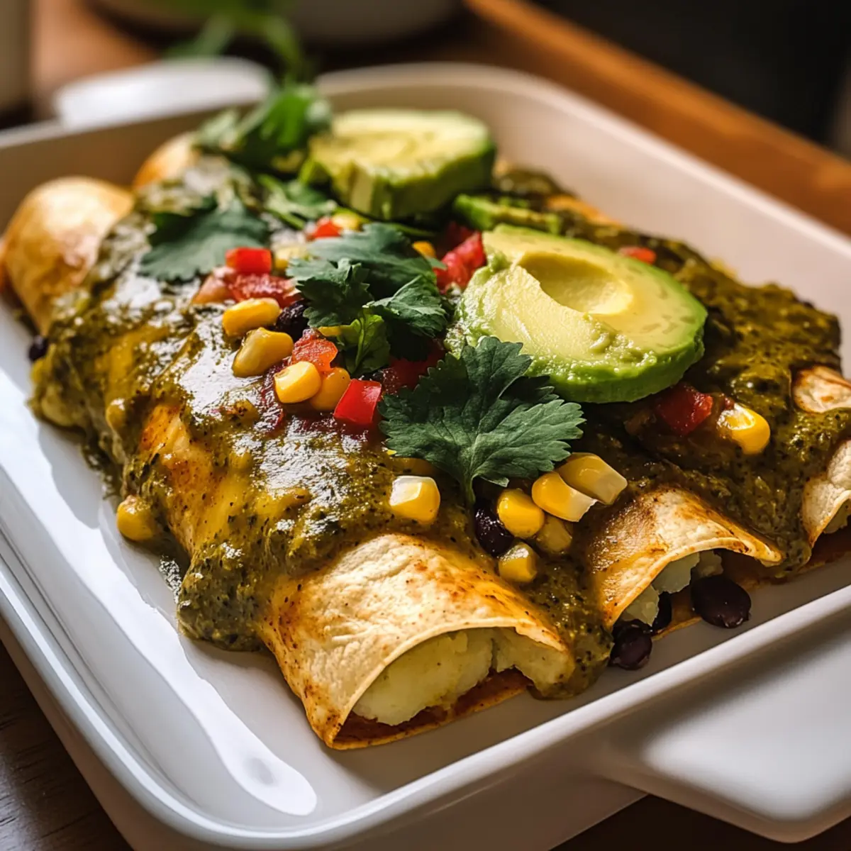 Kartoffelgrüne Chili-Enchiladas für schnelles Kochen