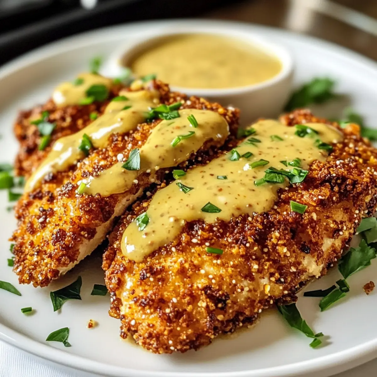 Brezelkrustenhähnchen mit Honigsenfsauce für jeden Tag