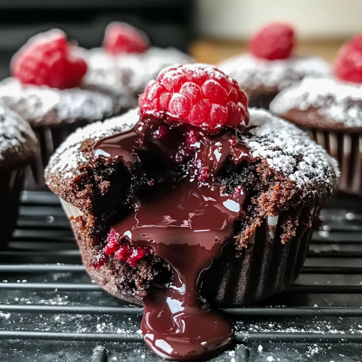 Himbeer-Schokoladen-Lava-Cupcakes schnell und einfach