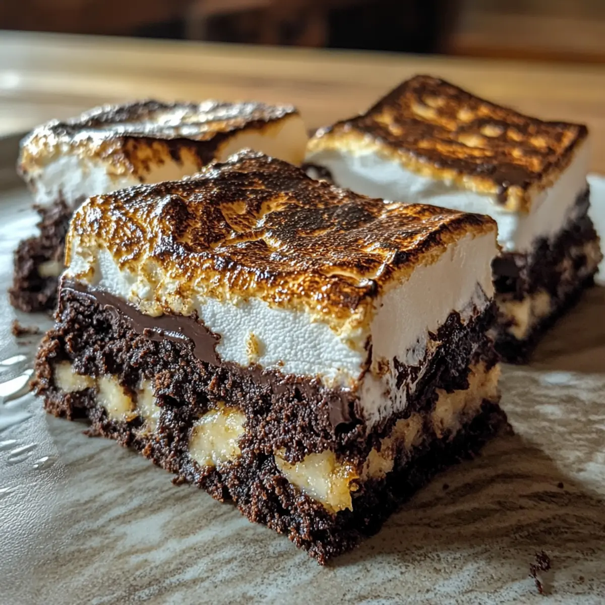 S’mores Brownies mit Vanillebohnen-Marshmallow