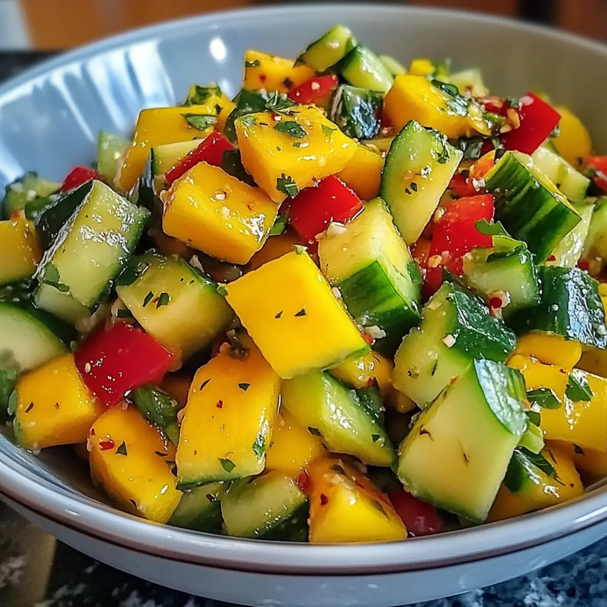 Thailändischer Mango-Gurken-Salat für frische Momente