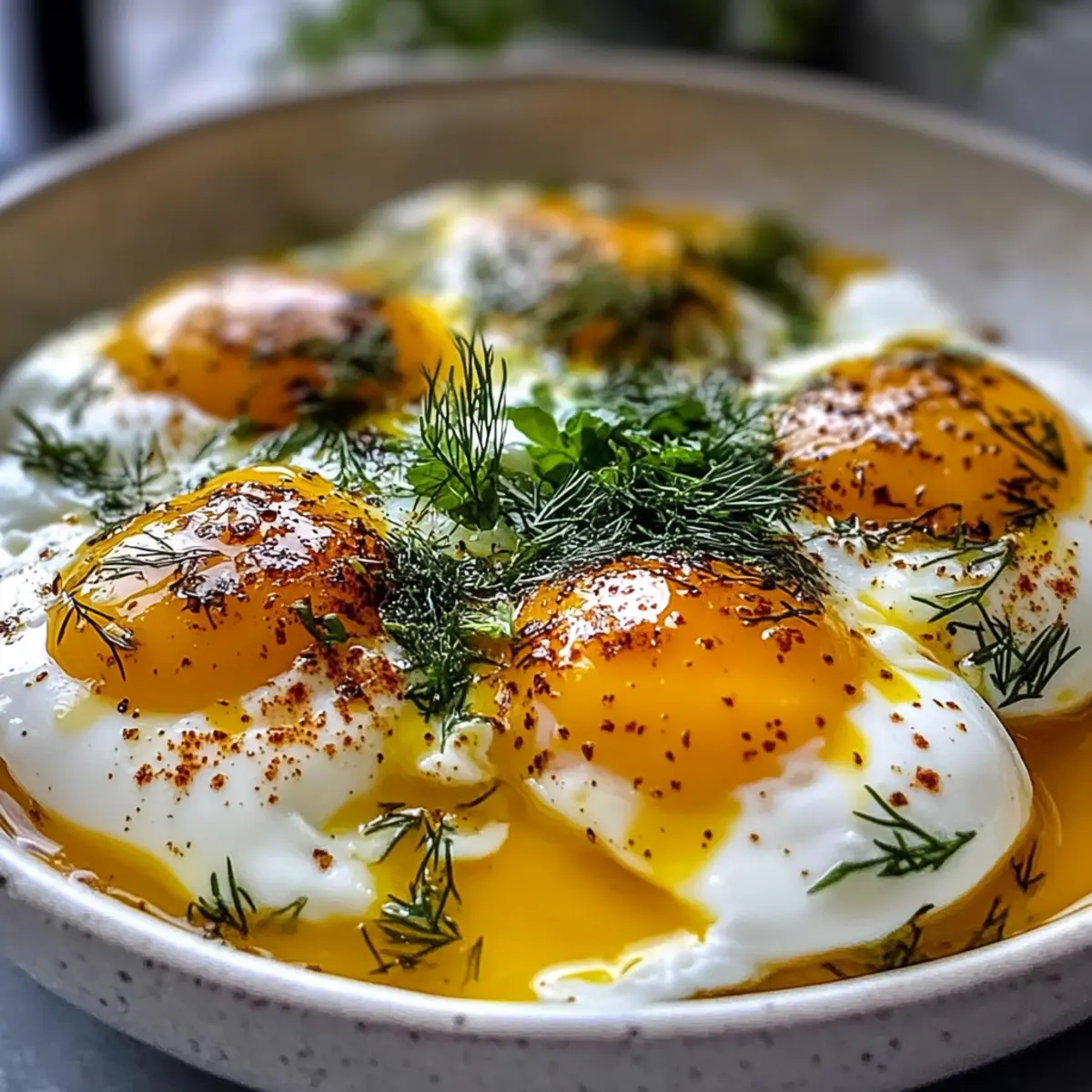 Eier (Cilbir) für ein schnelles, leckeres Frühstück