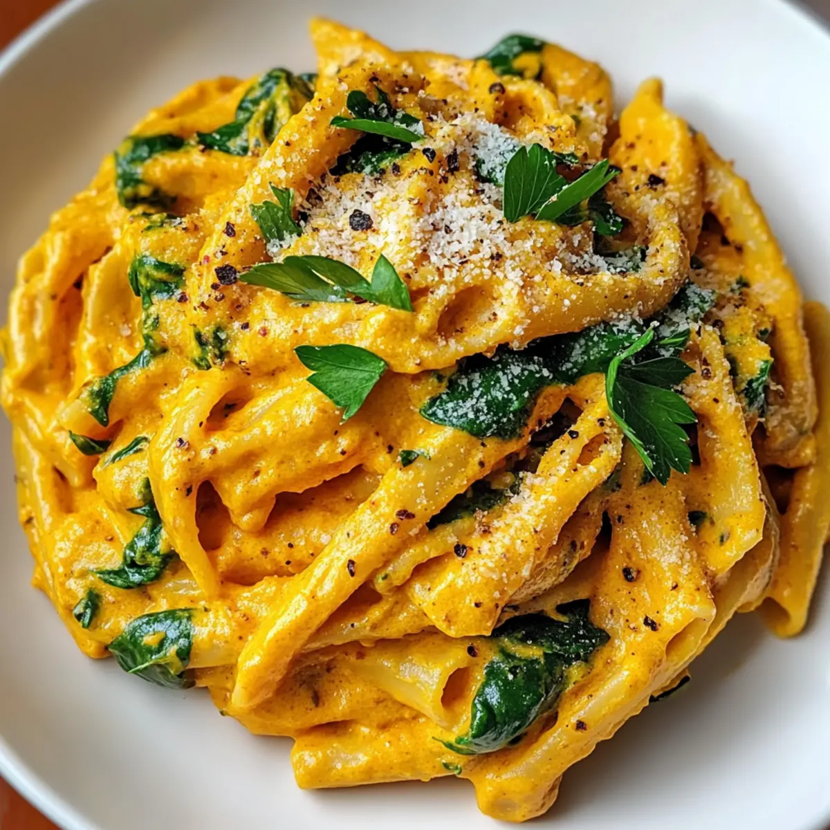 Veganer Kürbis-Pasta mit cremiger Kokossoße
