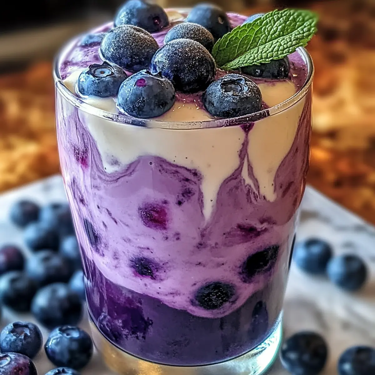 Blaubeer Italienische Sahne Soda für den Sommer