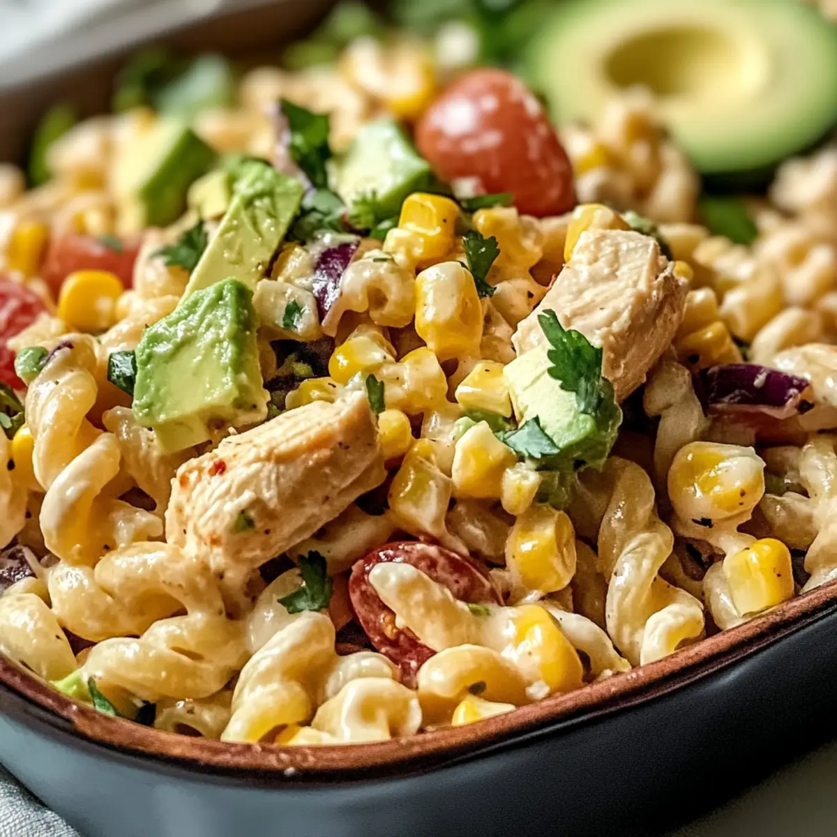 Chipotle Hähnchen Pasta Salat für jede Gelegenheit