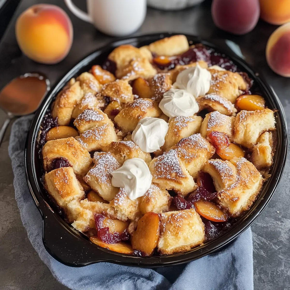 Zimtschnecken-Pfirsich-Cobbler im Herbstgenuss