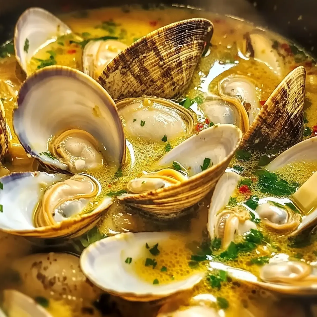 Kokosnussbrühe Muscheln mit Zitronengras genießen