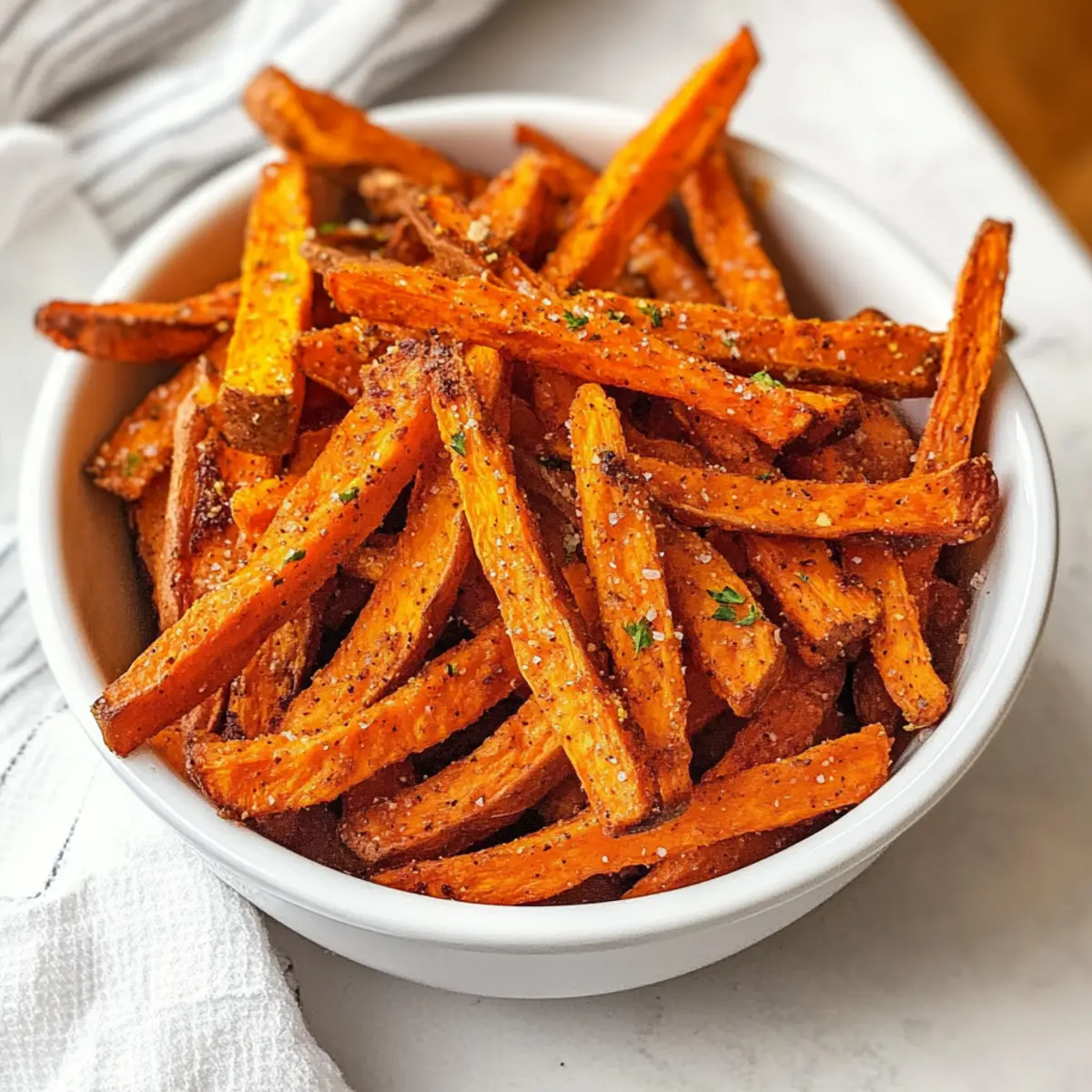 Knusprige Gebackene Süßkartoffelpommes ganz einfach