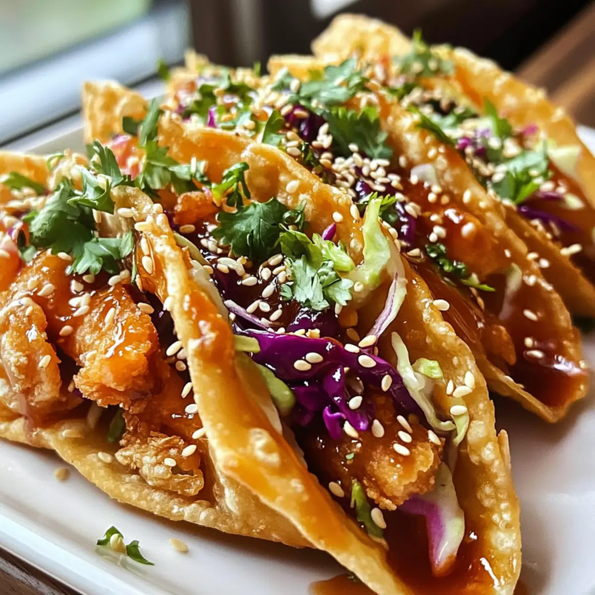 Knusprige Hähnchen-Wonton-Tacos in 30 Minuten