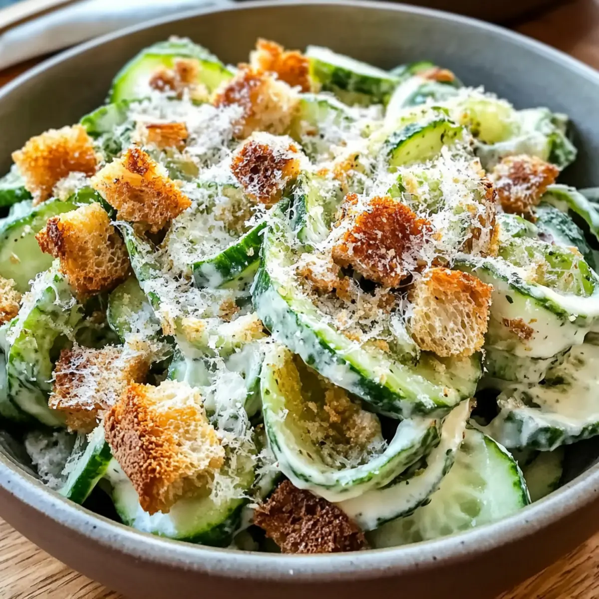 Frischer Gurken Caesar Salat für heiße Tage