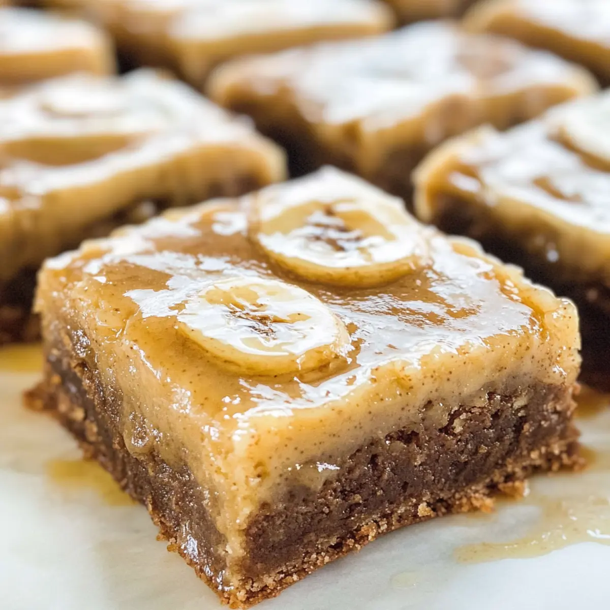 Fudgy Bananenriegel mit braunem Butterglasur