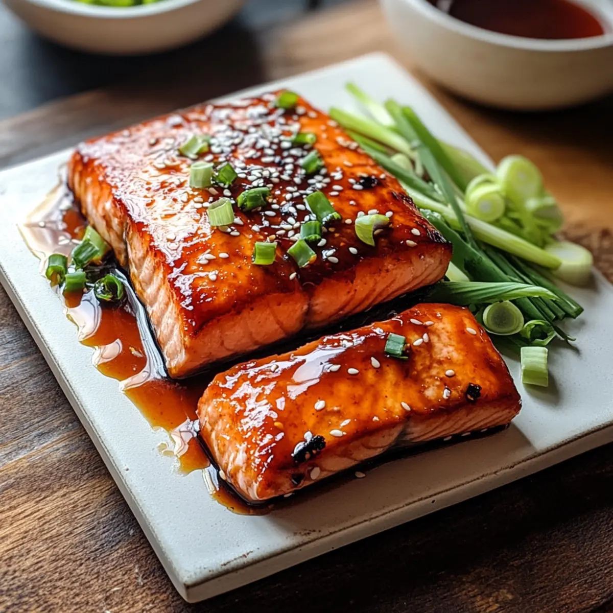 Gochujang Lachs mit süßem und herzhaftem Glasur