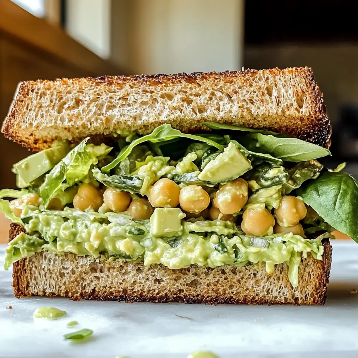 Grüne Göttin Salat Sandwich für frisches Wohlbefinden