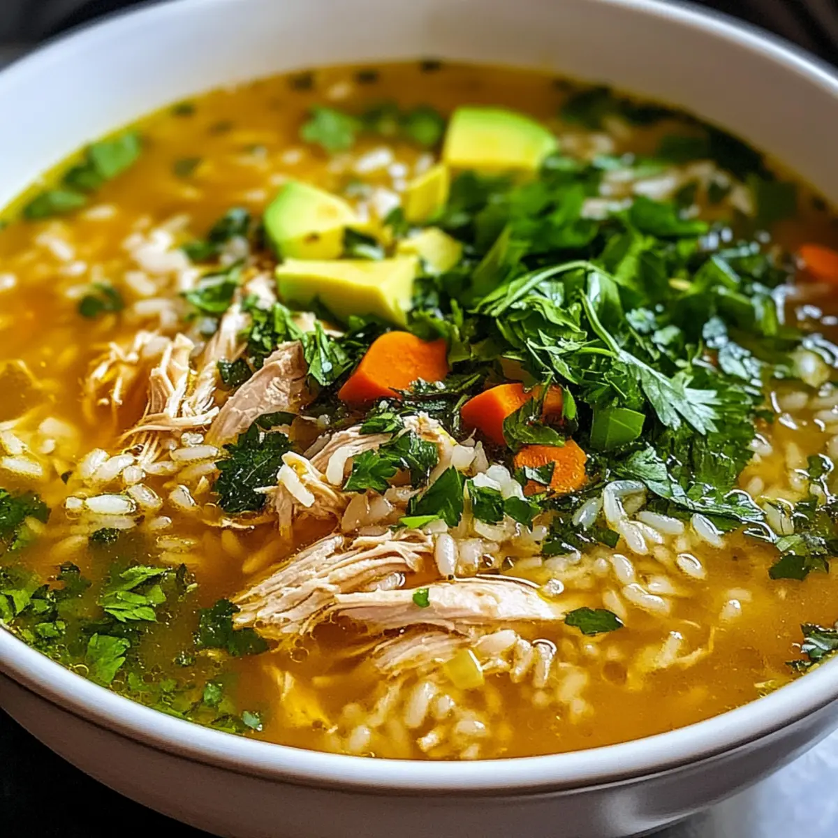Hühner-Reis-Suppe mit speziellem Kräuter-Extrakt