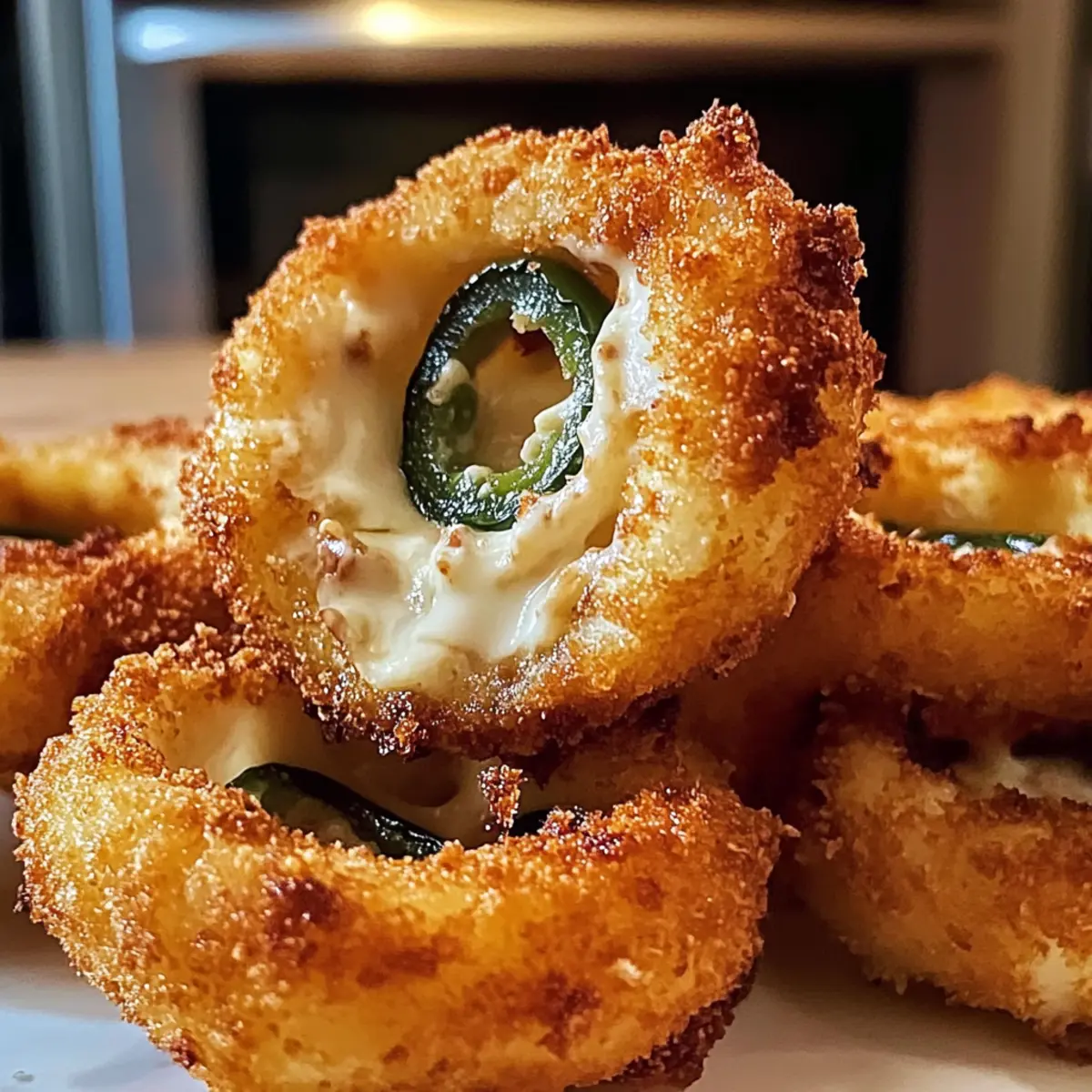 Jalapeño-Popper gefüllte Zwiebelringe ganz einfach
