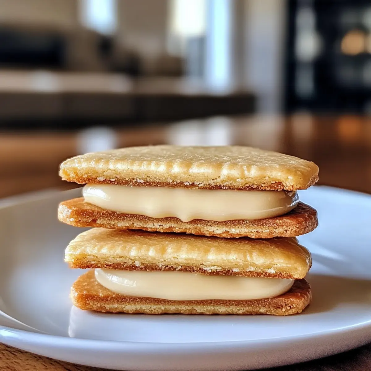 Japanische Sandwichkekse mit weißer Schokoladenganache