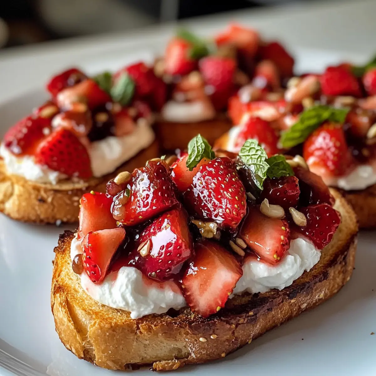 Knusprige Erdbeer-Dessert-Bruschetta für den Sommer