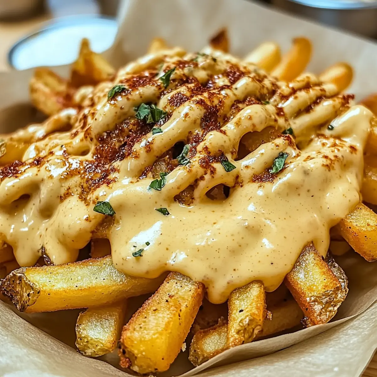 Louisiana Voodoo Pommes mit Käse-Sauce