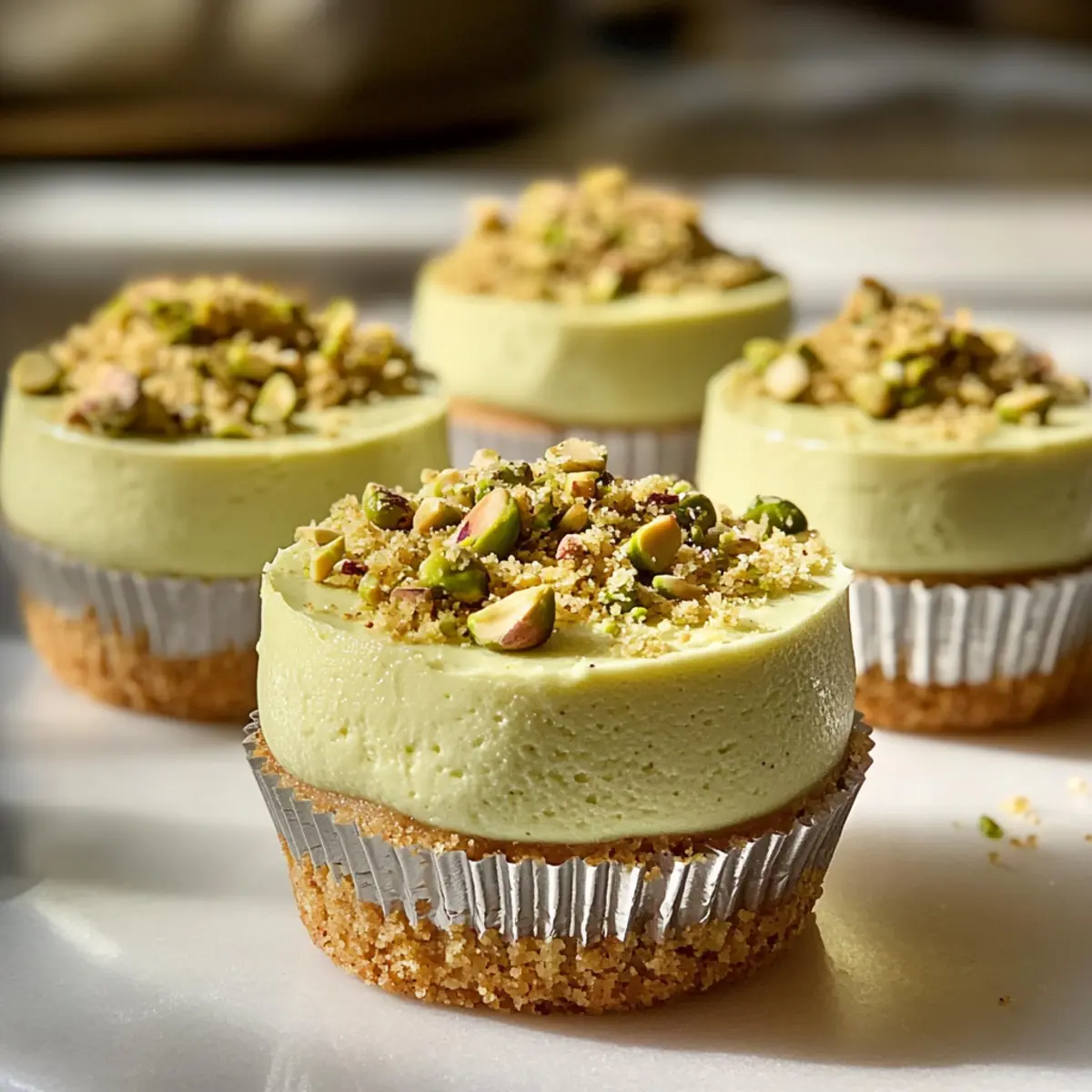 Mini Pistazien Käsekuchen einfach und lecker