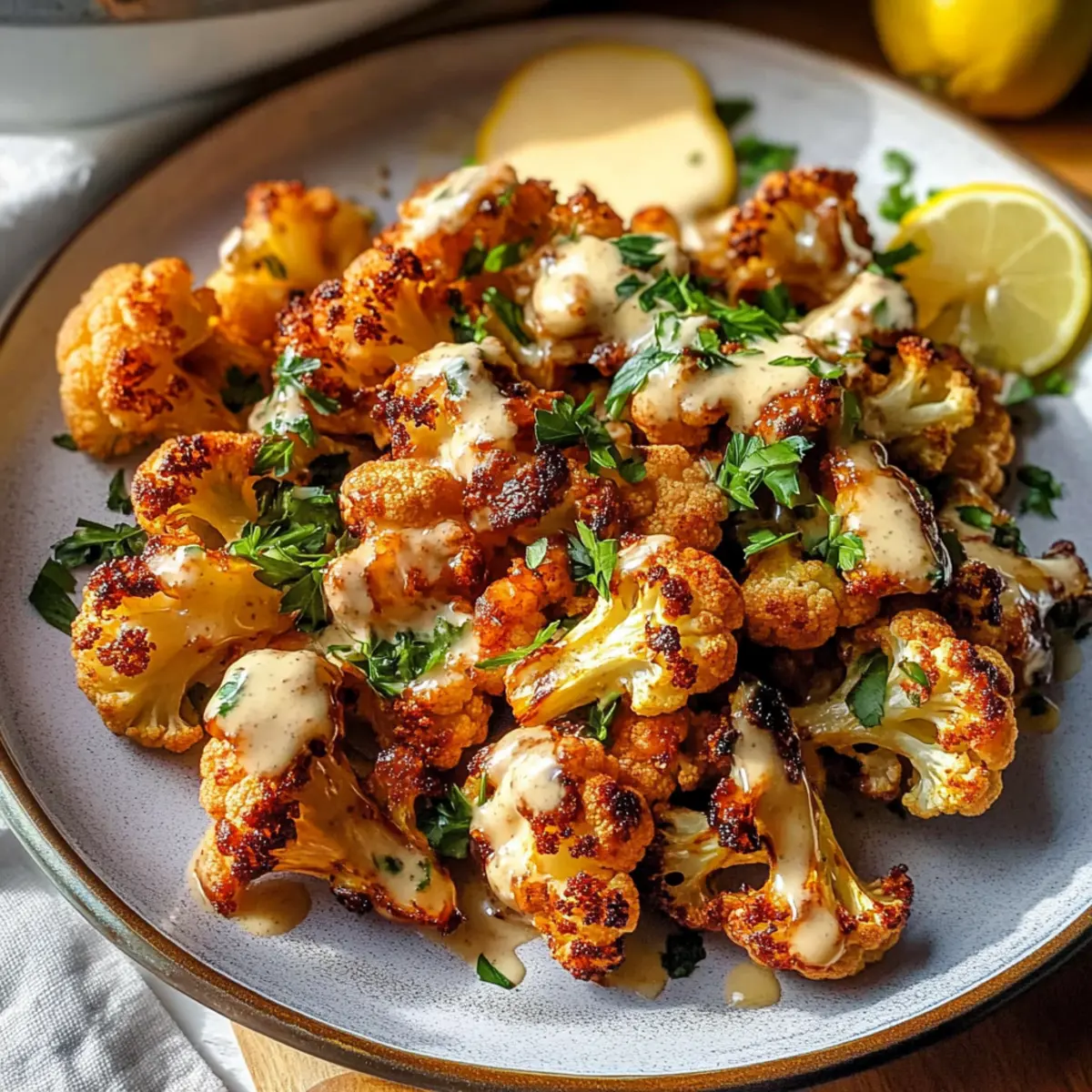 Marokkanischer Blumenkohl mit Tahini-Honig für jeden Tag
