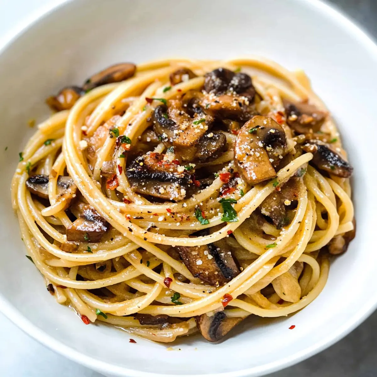 Pilzspaghetti Aglio Olio in 15 Minuten genießen