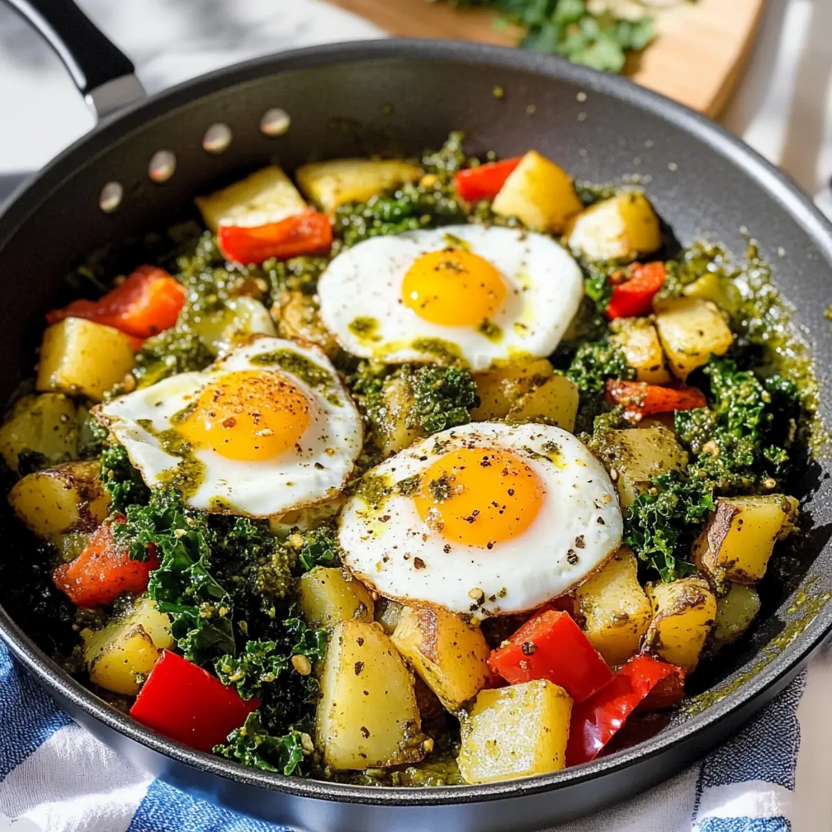 Pesto Eier & Kartoffel Pfanne für schnelle Genussmomente