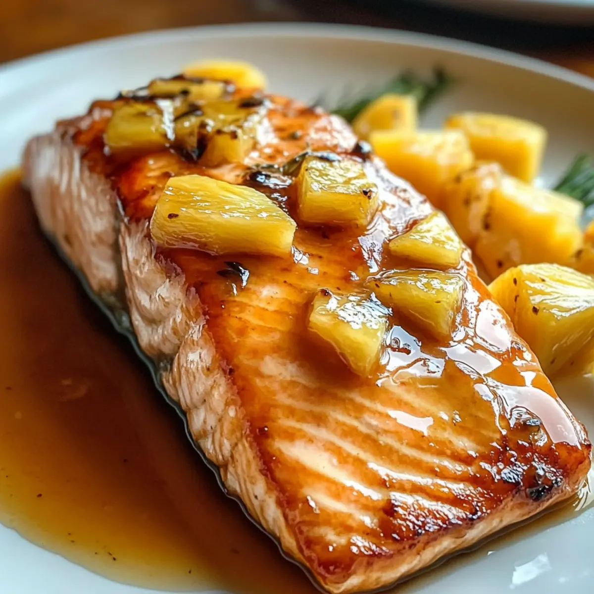 Ananas-glasierter Lachs für schnelle Abendessen