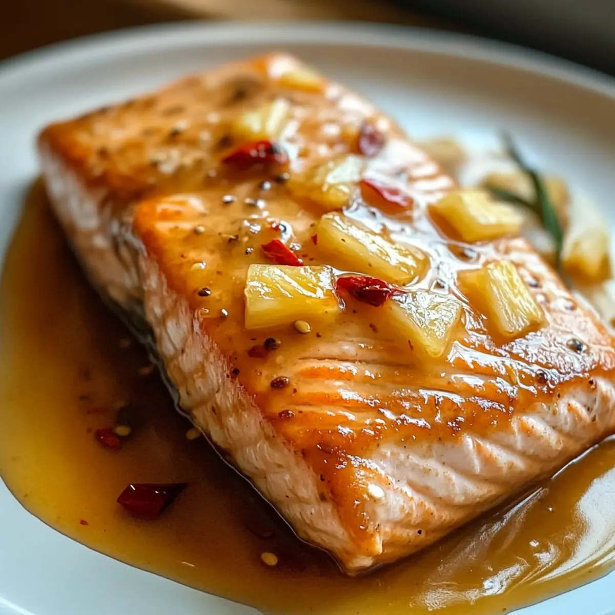 Ananas-Glasierte Lachs für schnelles Abendessen