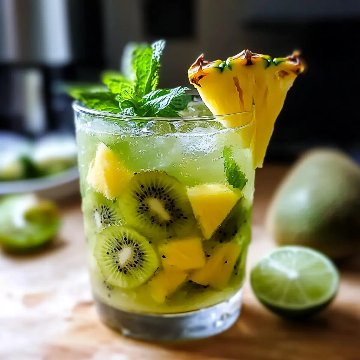 Erfrischender Ananas Kiwi Mojito für den Sommer