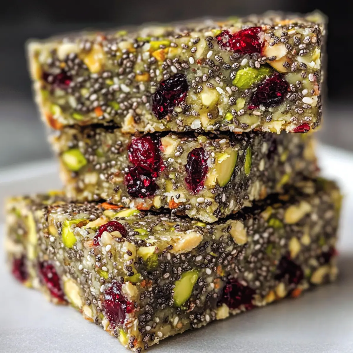 Pistazien-Cranberry-Chia-Riegel für gesunden Genuss