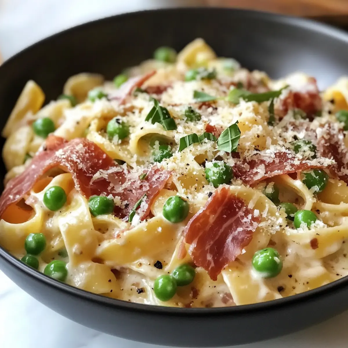 Schnelle Prosciutto Pasta mit cremiger Sauce