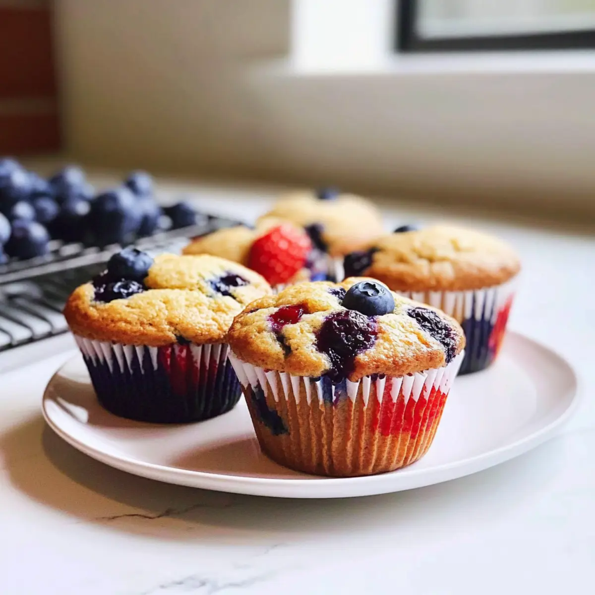 Rot, Weiß und Blaubeer Muffins für jeden Anlass