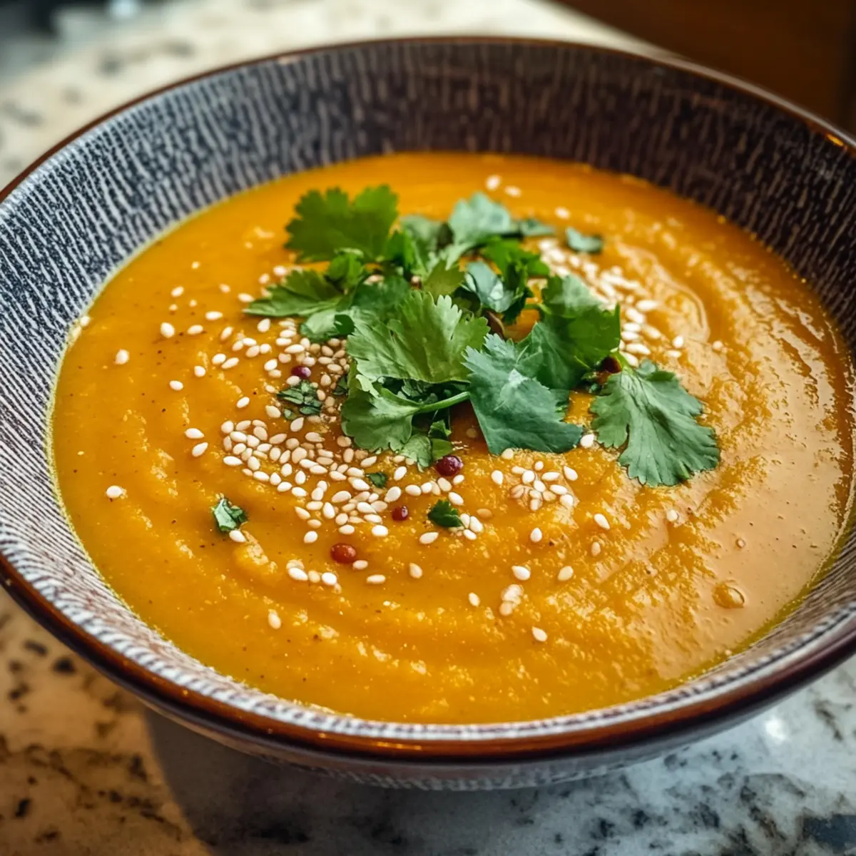 Sesam-Karotten-Suppe für vegane Genussmomente