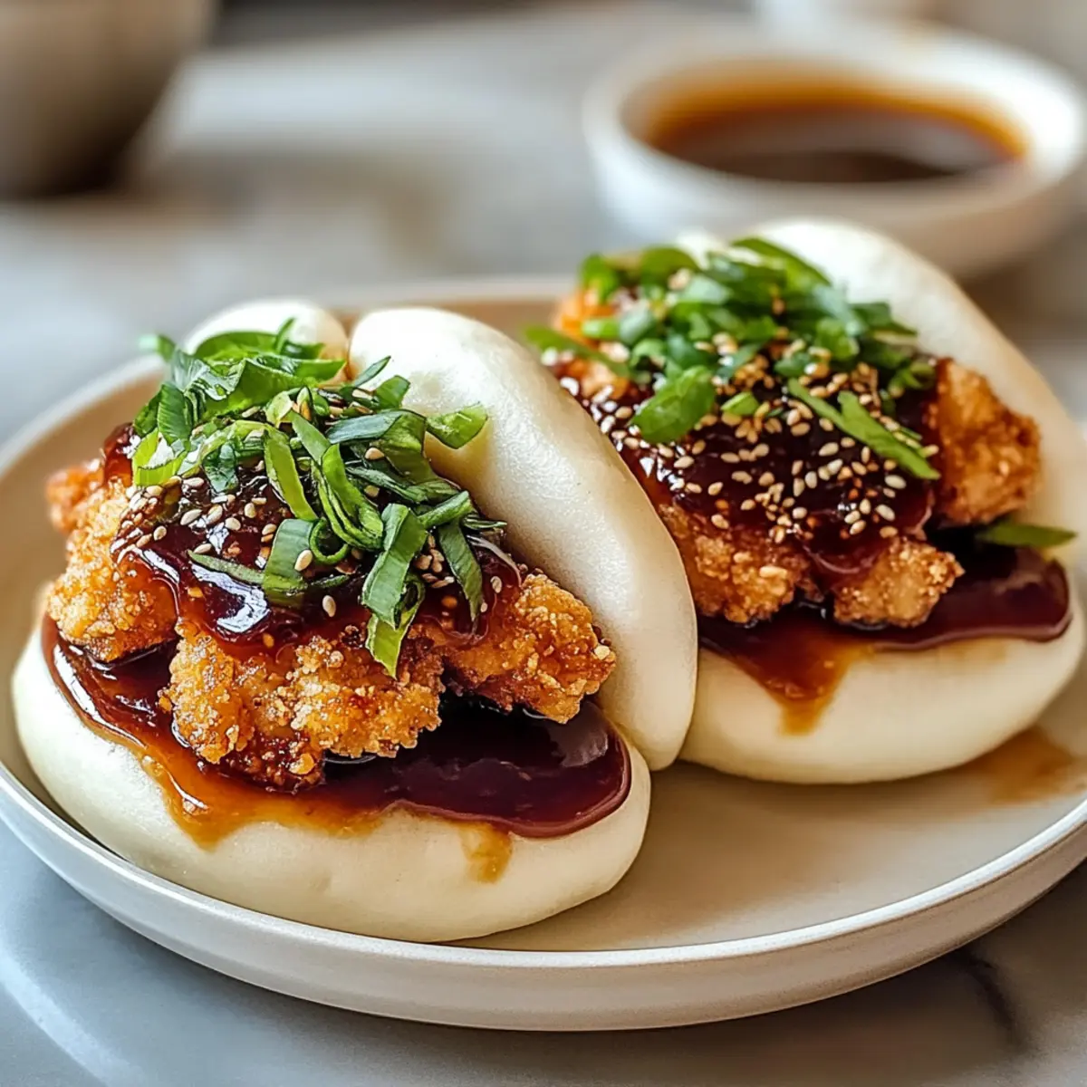 Klebrige Knusprige Hühner Bao Brötchen für Genießer