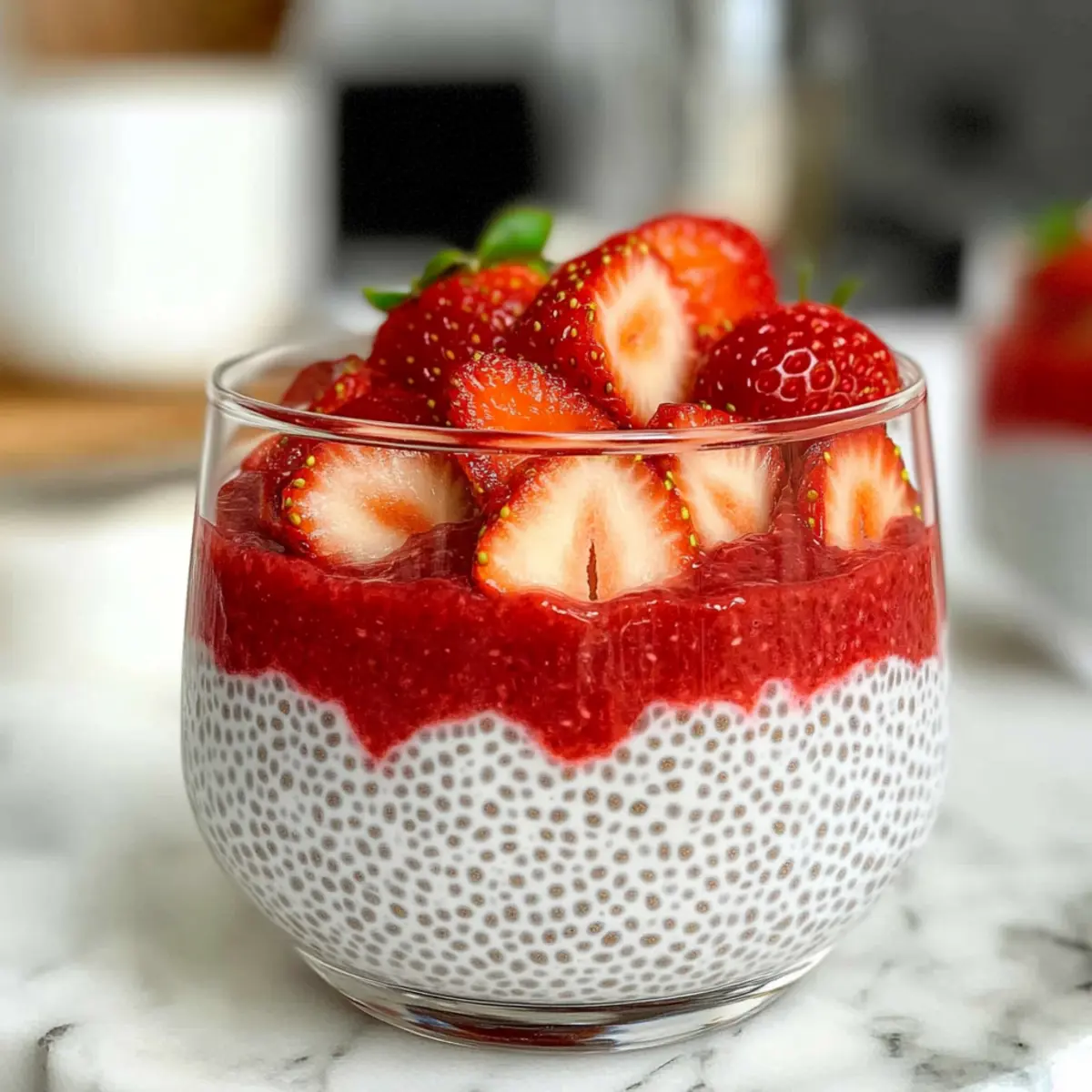 Erdbeer-Rhabarber-Chia-Pudding für gesunde Frühstücksliebe