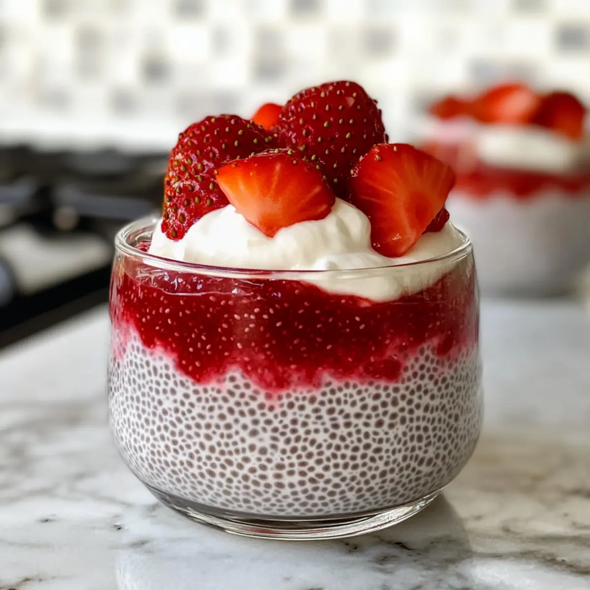 Erdbeer-Rhabarber-Chia-Pudding der Freude