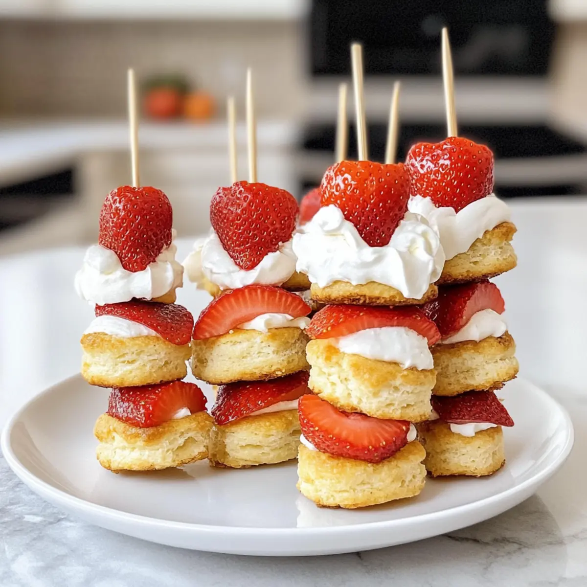 Erdbeerkuchen-Kabobs schnell und einfach zubereiten