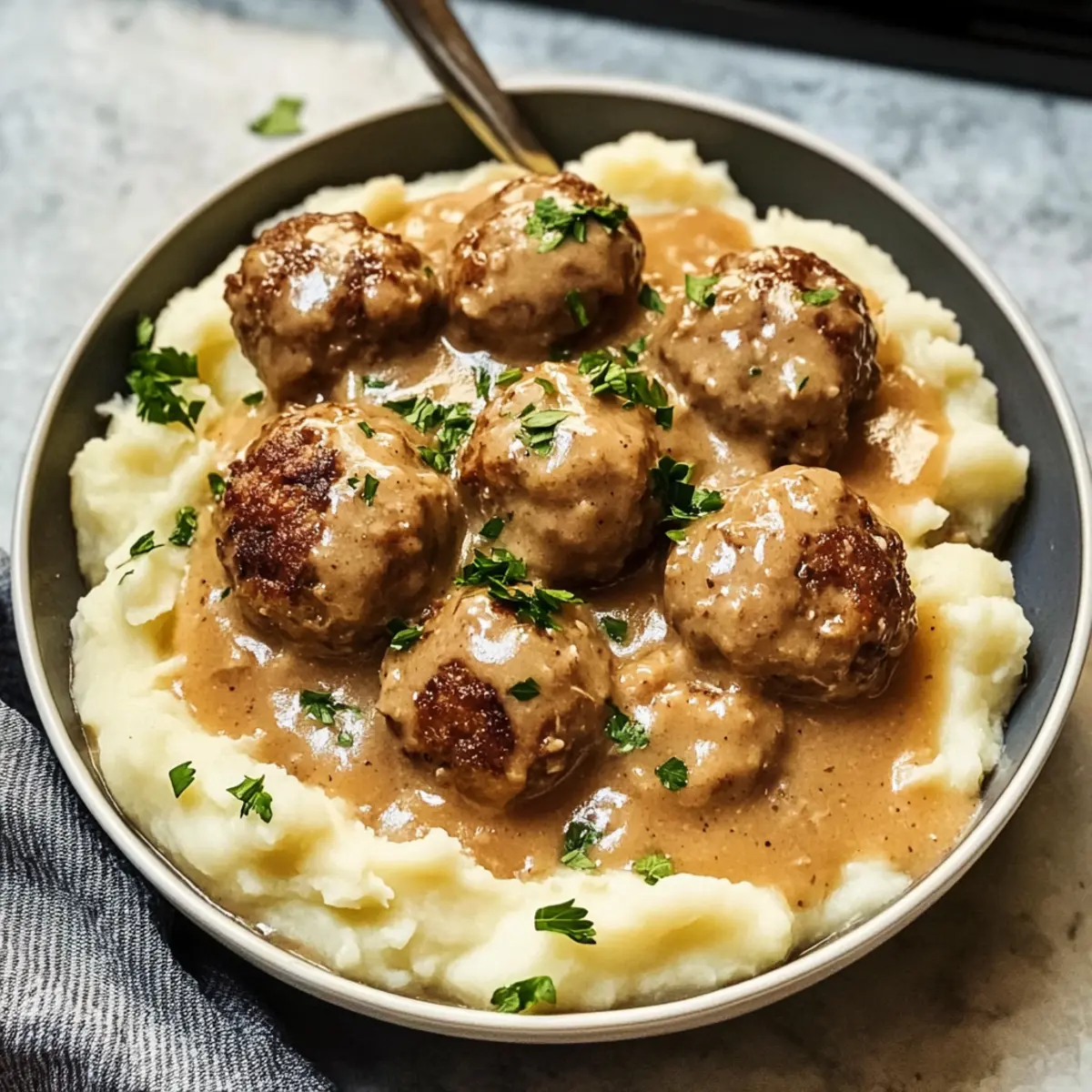 Schwedische Fleischbällchen mit cremiger Sauce