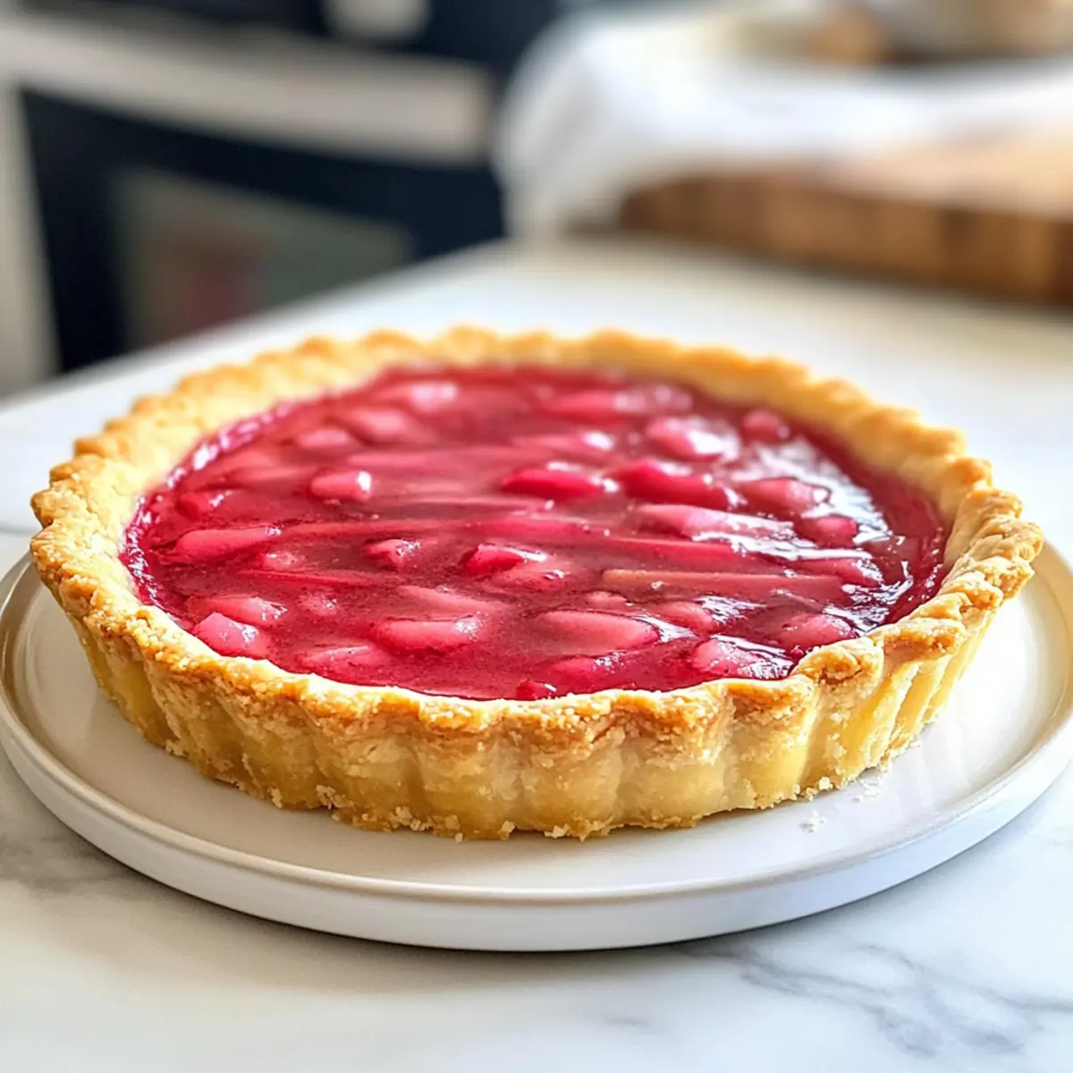 Süßer Rhabarberpuddingtarte: Frühlingsgenuss pur