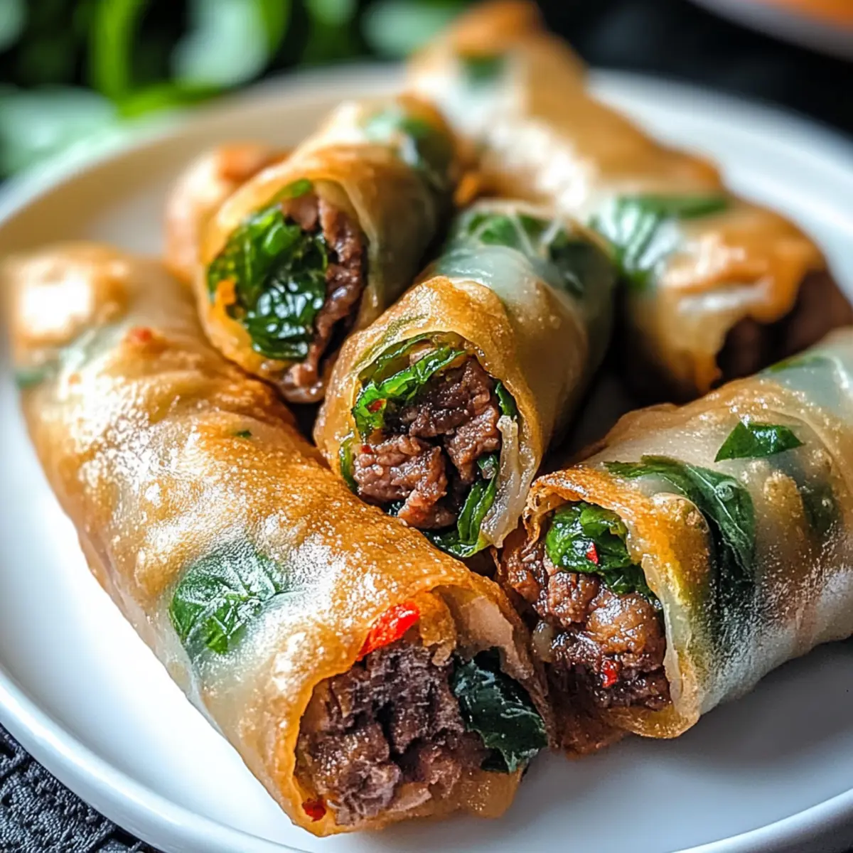 Thai-Basilikum-Rindfleisch-Rollen für den perfekten Crunch
