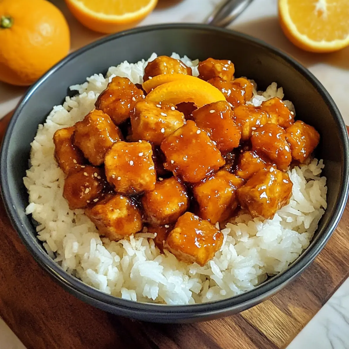Veganer Orangen-Hähnchen (Tofu) für jeden Tag