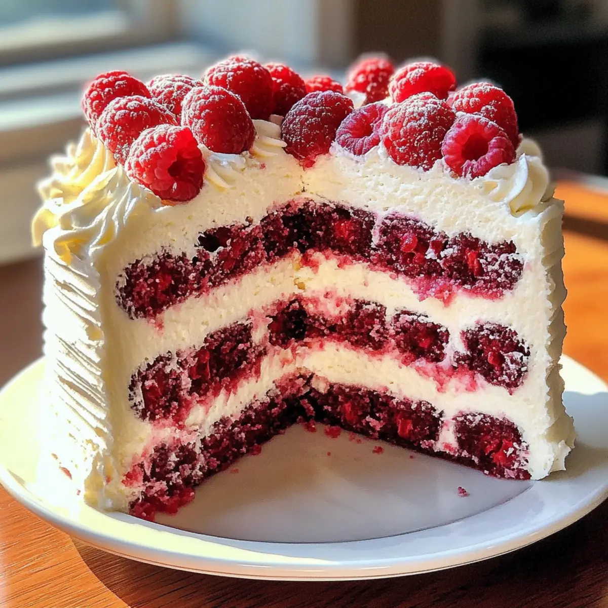 Weiße Schokolade Himbeer Traum Kuchen für Freude