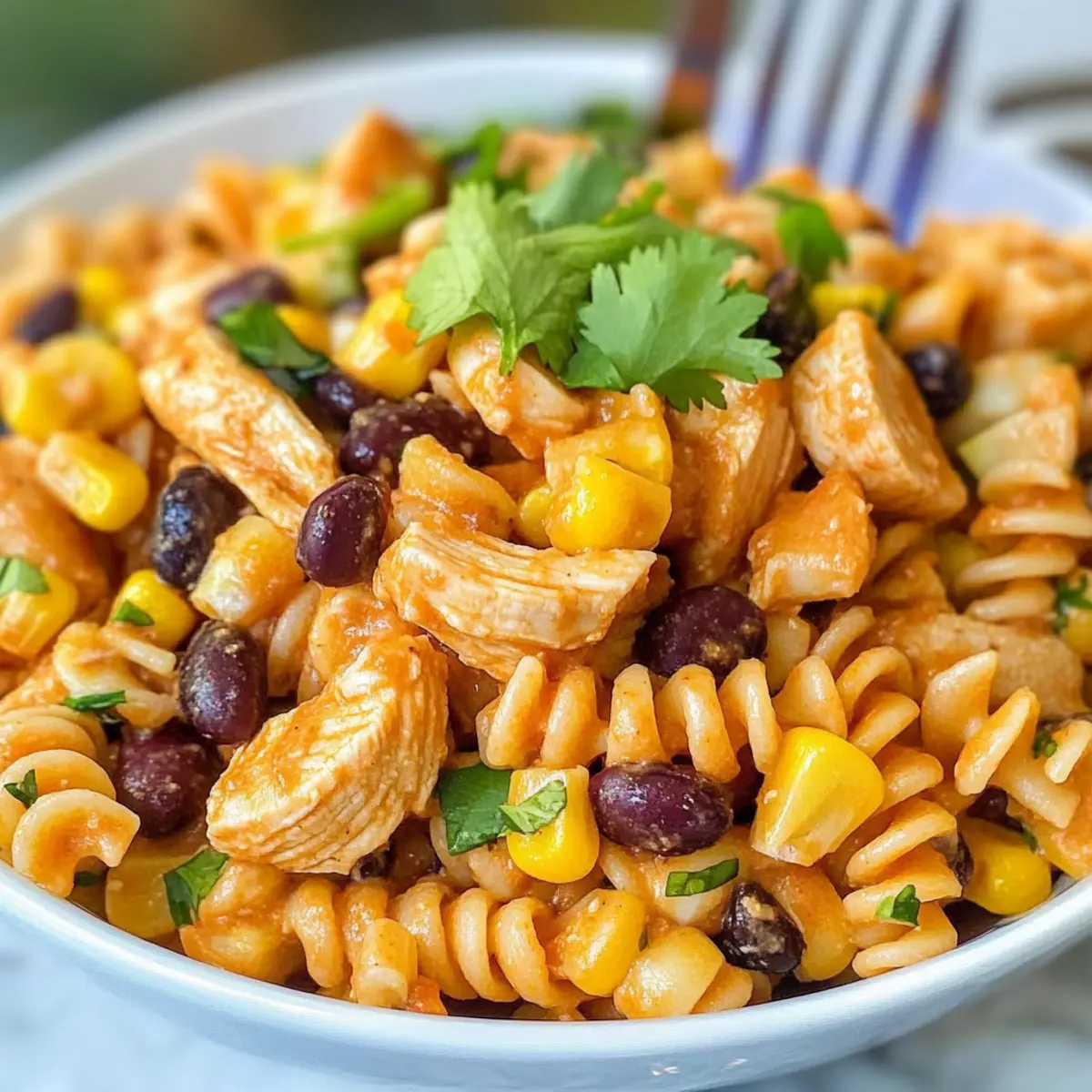 Pikante Hühner-Enchilada-Pasta-Salat für jeden Tag