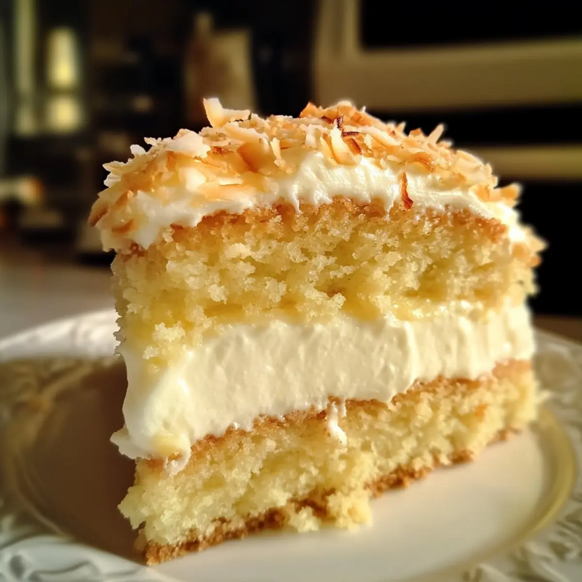 Südlicher Kokosnusspuddingkuchen für unvergessliche Momente