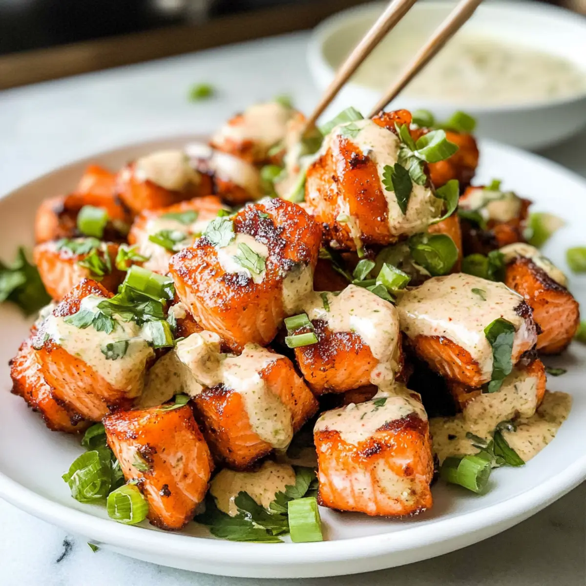 Air Fryer Bang Bang Lachs Bissen in 10 Minuten