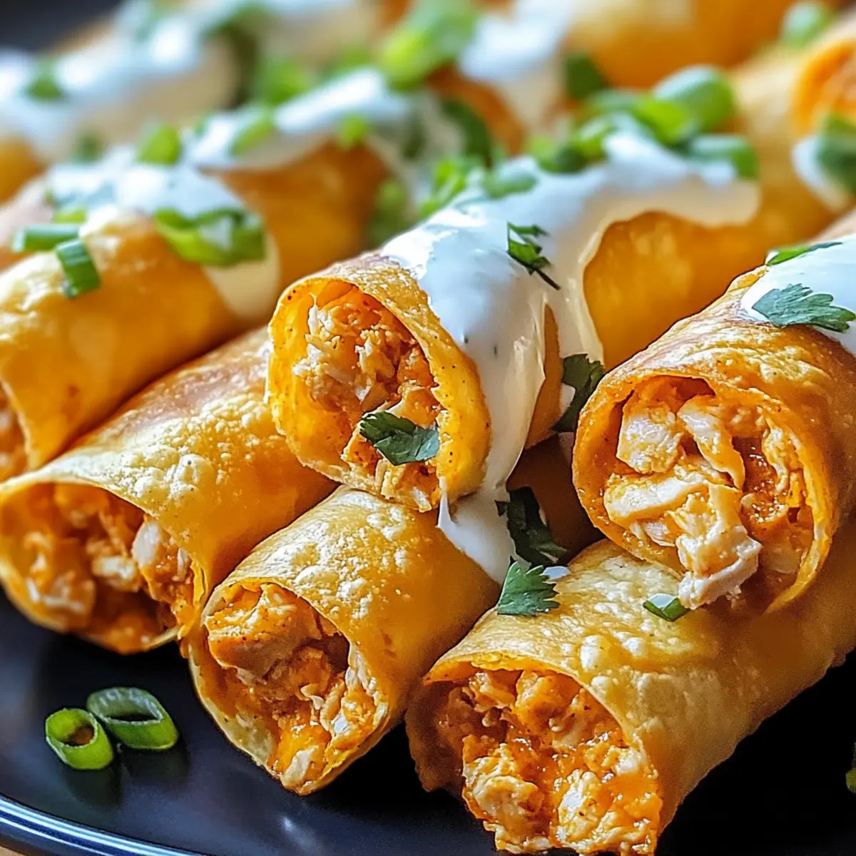 Gebratene Buffalo-Hühnchen-Taquitos für Spieltage