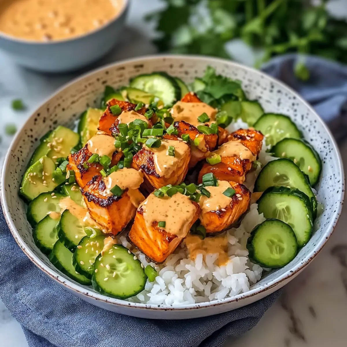 Bang Bang Lachs und Kokosreis-Schalen für schnellere Abende