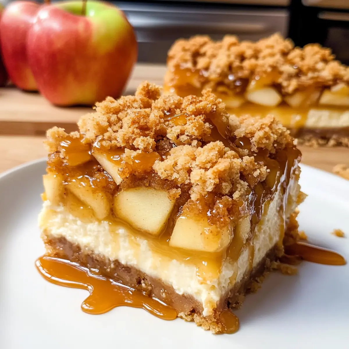 Karamell-Apfel-Käsekuchen-Riegel ganz einfach machen